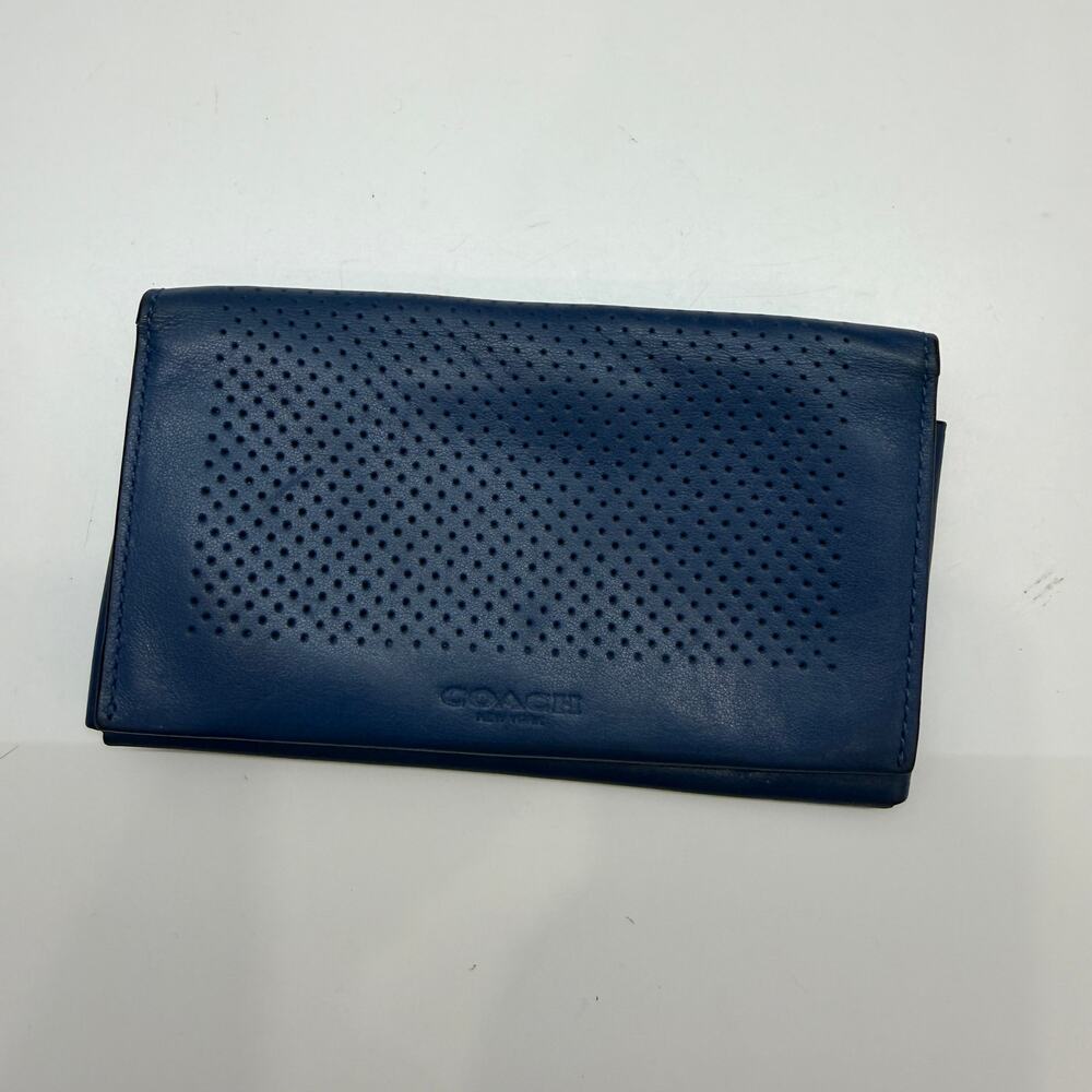 Coach Blue Leather Mens Wallet
